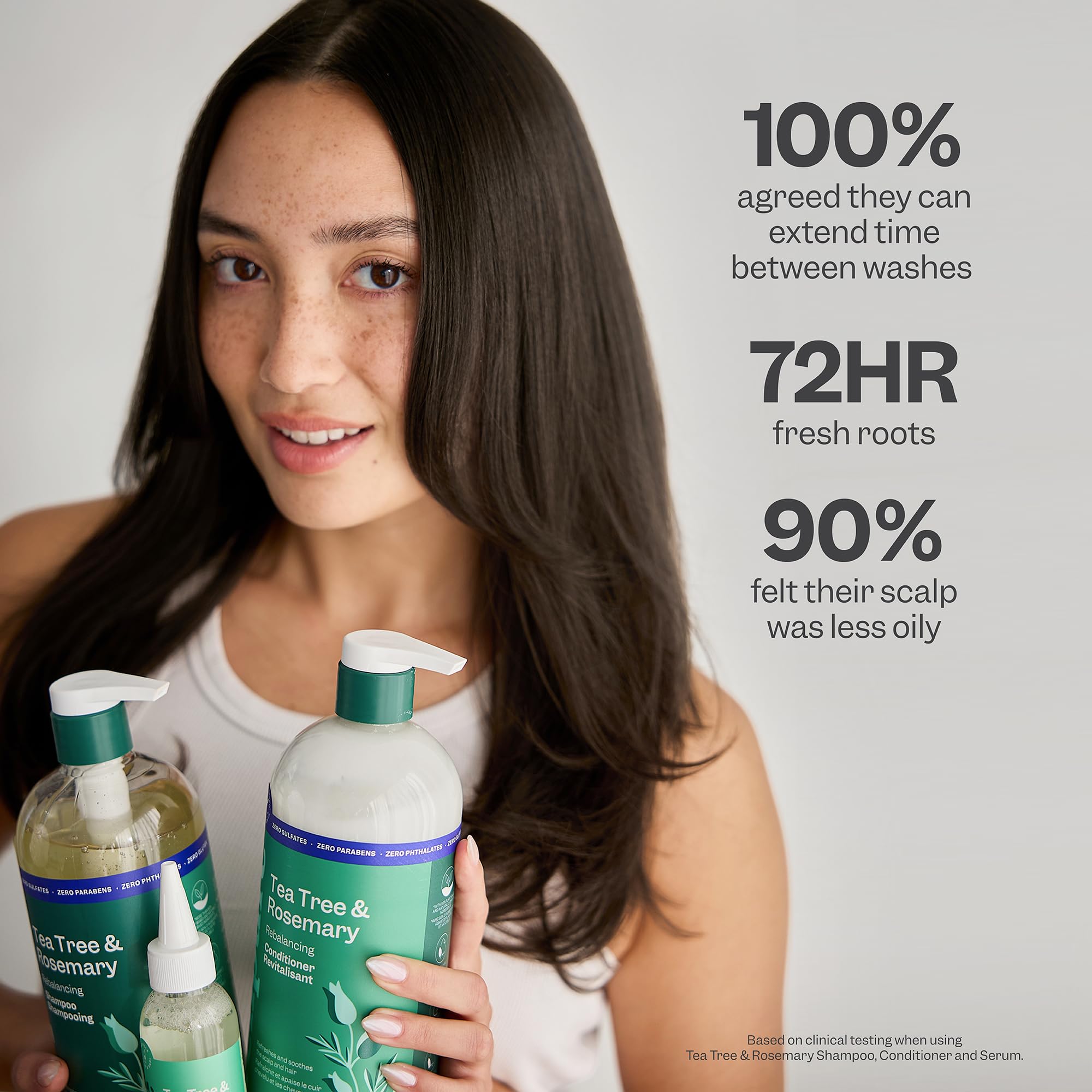 RENPURE shampoo and conditioner in shower showing refresh in use