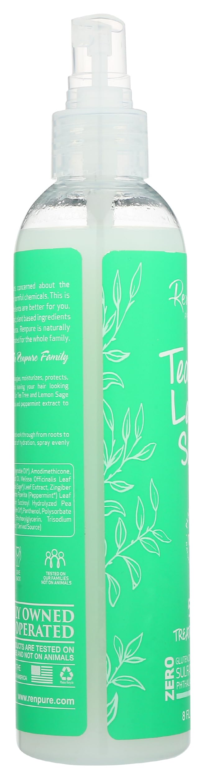 RENPURE bottle staged on a bathroom shelf to convey everyday use and refreshing scent benefit