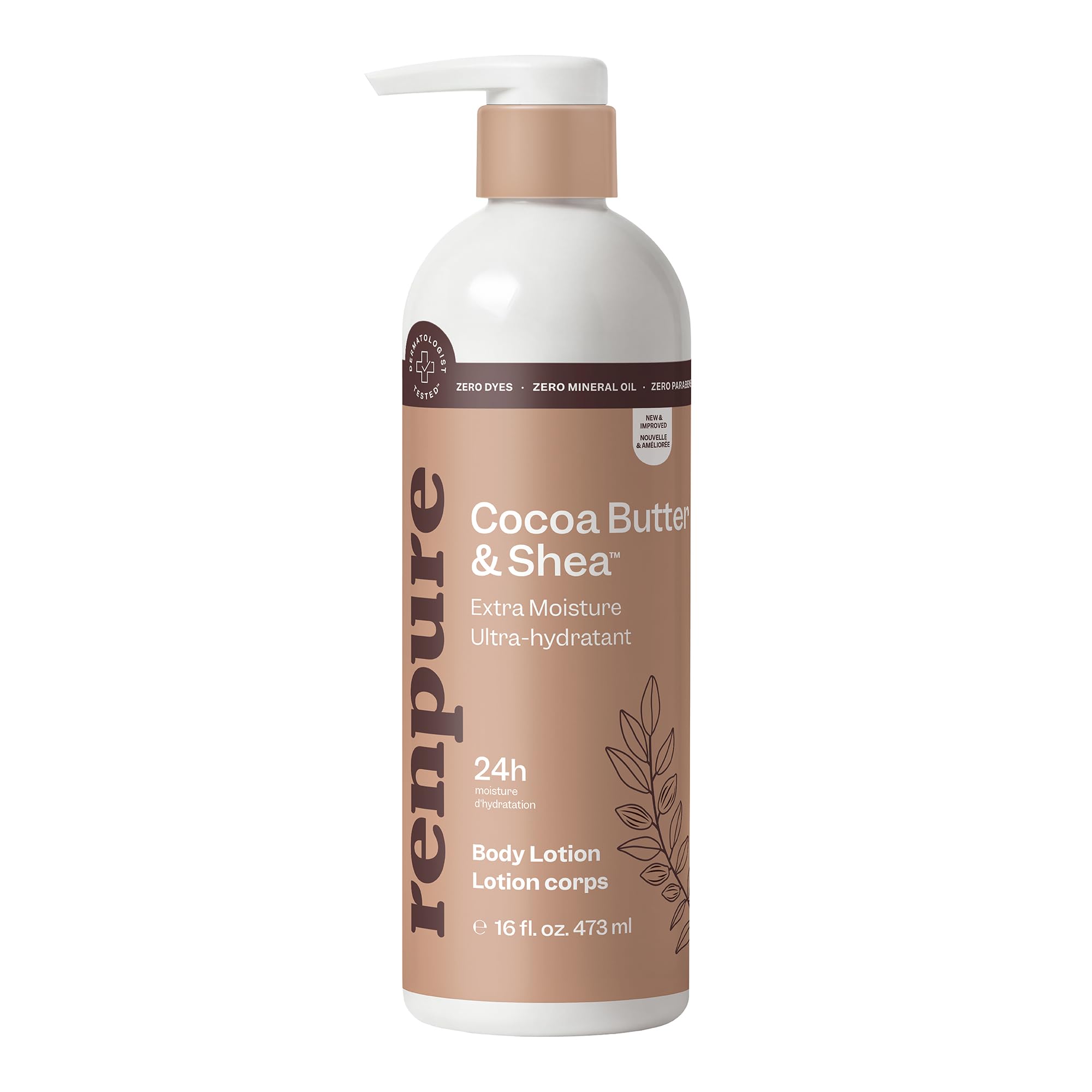 Renpure bottle front view showing label and moisturizing benefit
