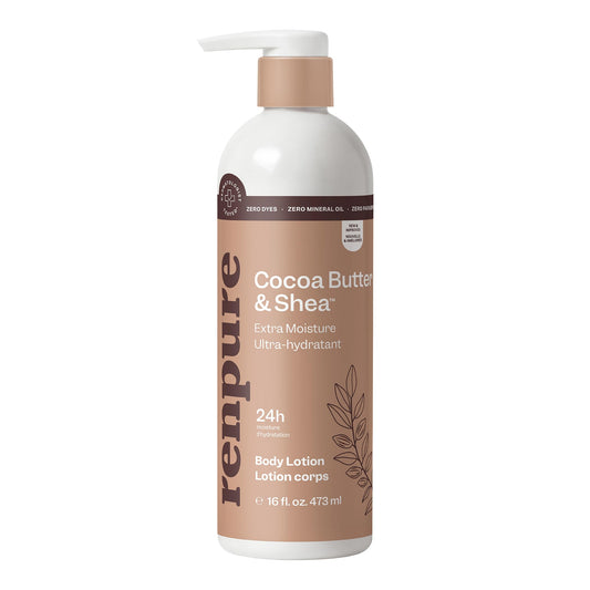 Renpure bottle front view showing label and moisturizing benefit