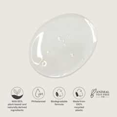 RENPURE label close-up showing ingredient highlights and recyclable packaging benefit