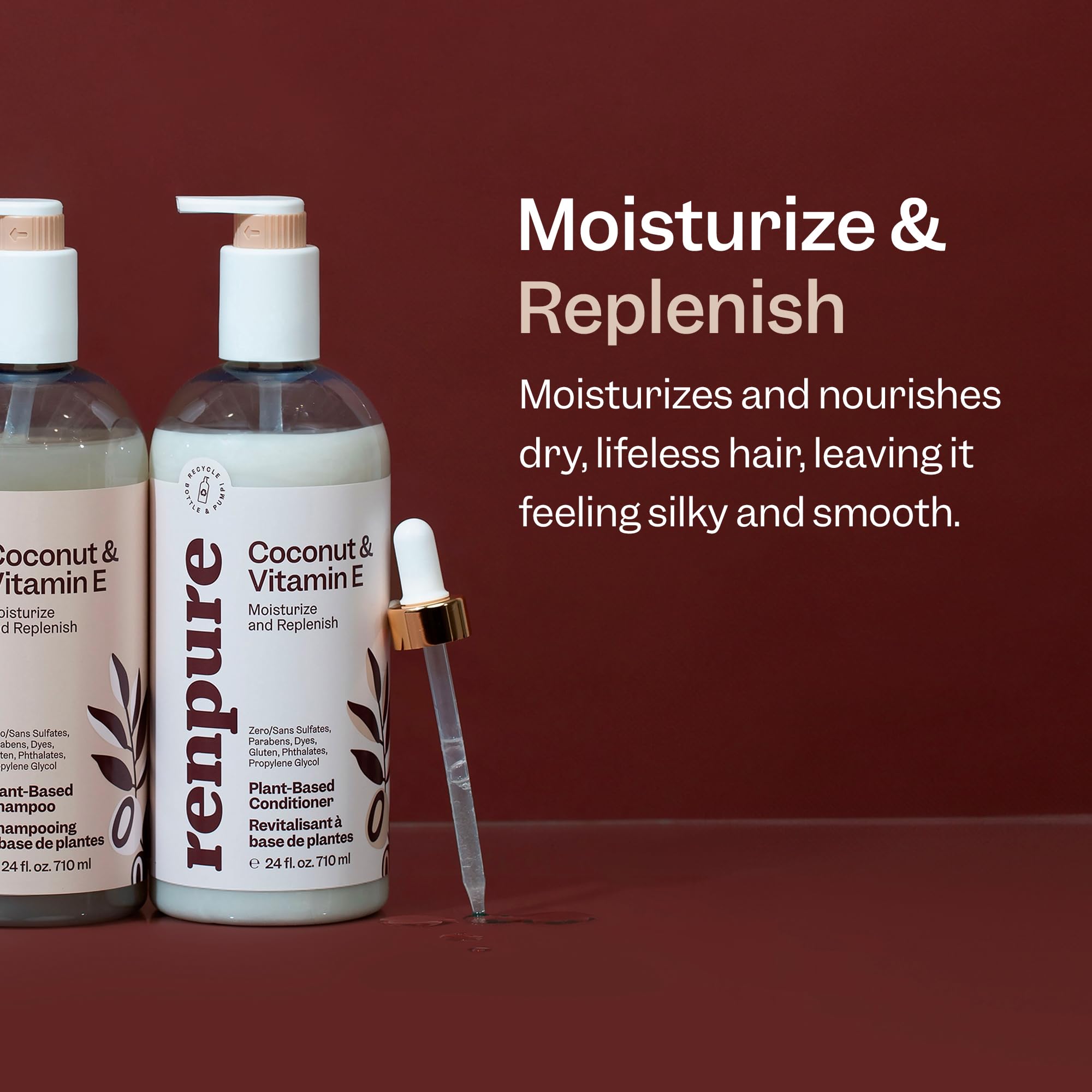 renpure pump dispensing conditioner for easy, controlled use