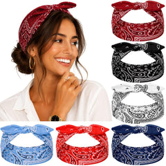 REOTECALL front view of six-pack headbands showing assorted prints and colors, stylish convenience