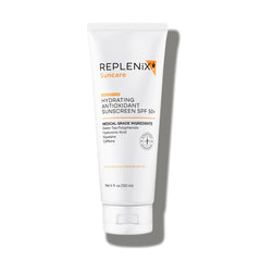Replenix front packaging displaying SPF 50+ and dermatologist-developed benefit