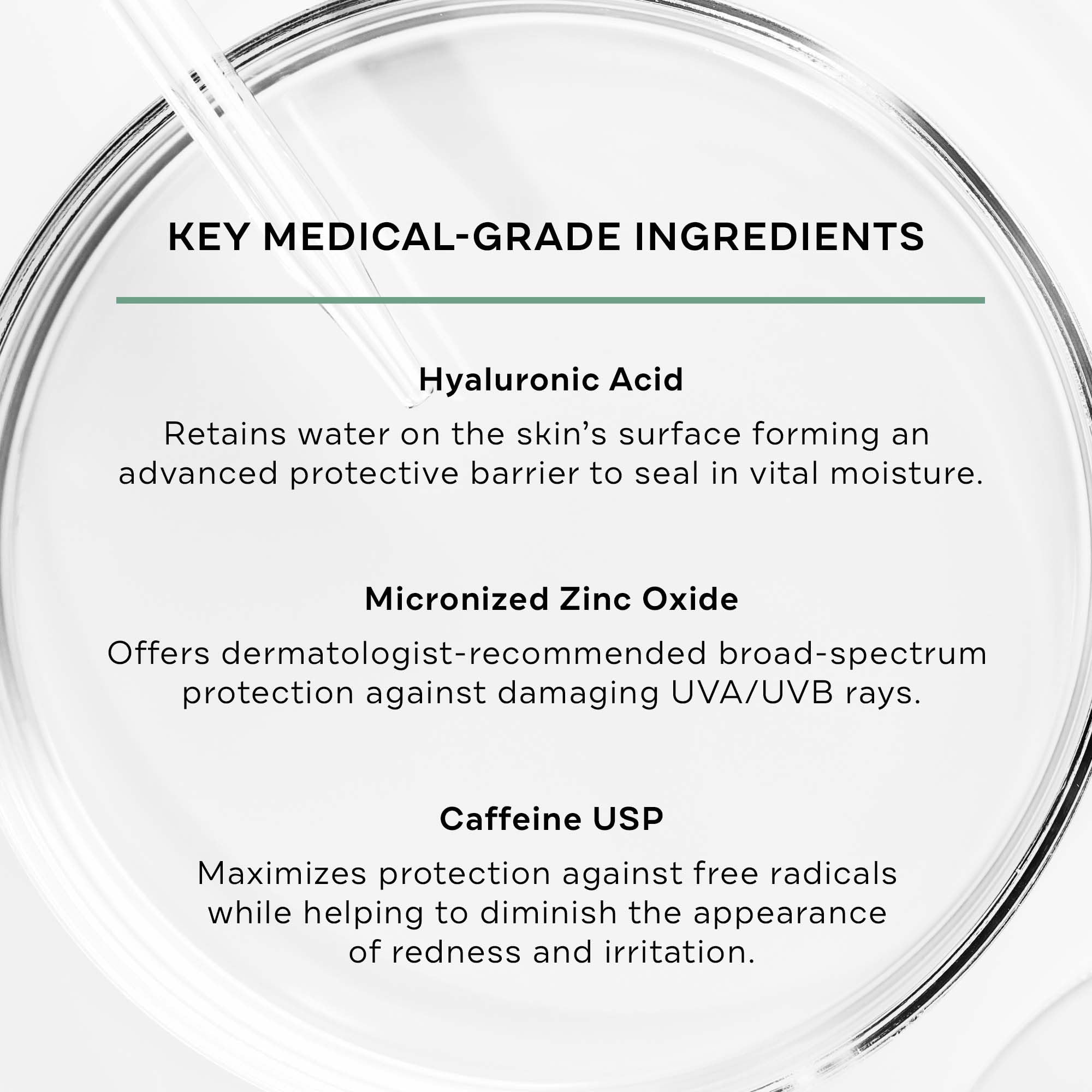 Replenix ingredient label detail highlighting zinc oxide and antioxidant benefits
