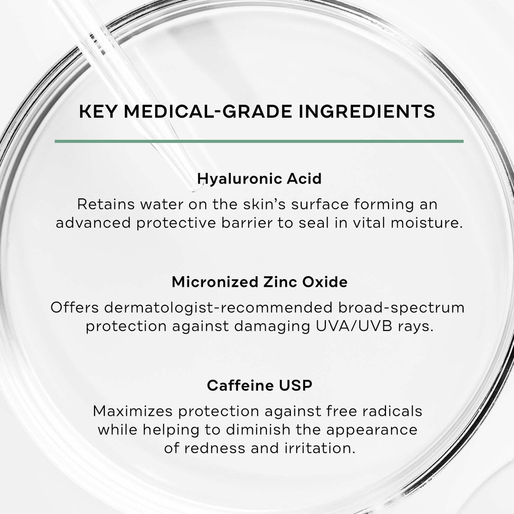 Replenix ingredient label detail highlighting zinc oxide and antioxidant benefits