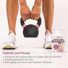 Reshape+ cream texture close-up, demonstrates rich moisturizing feel for instant smoothness