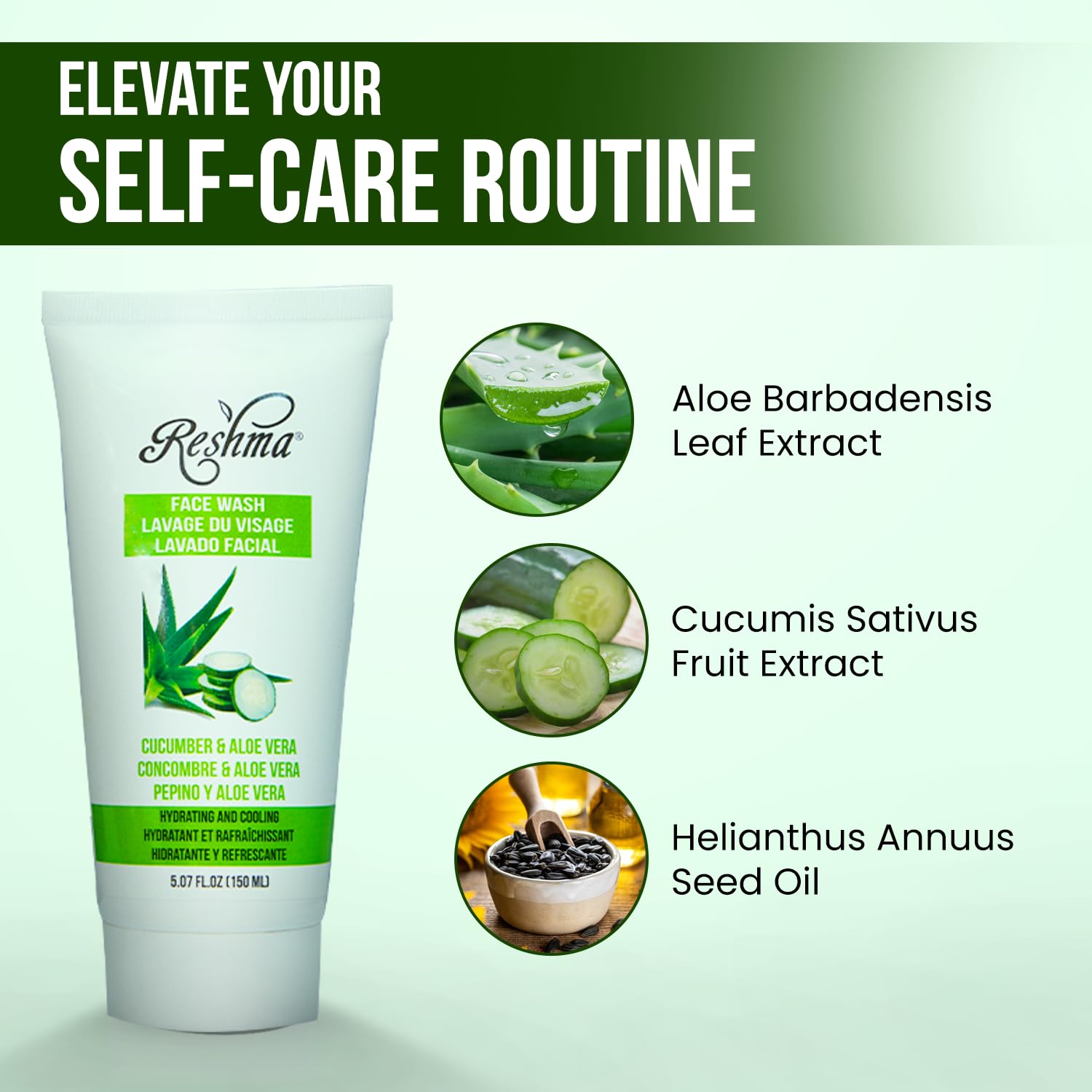 Reshma Beauty bottle held in hand demonstrating compact travel size