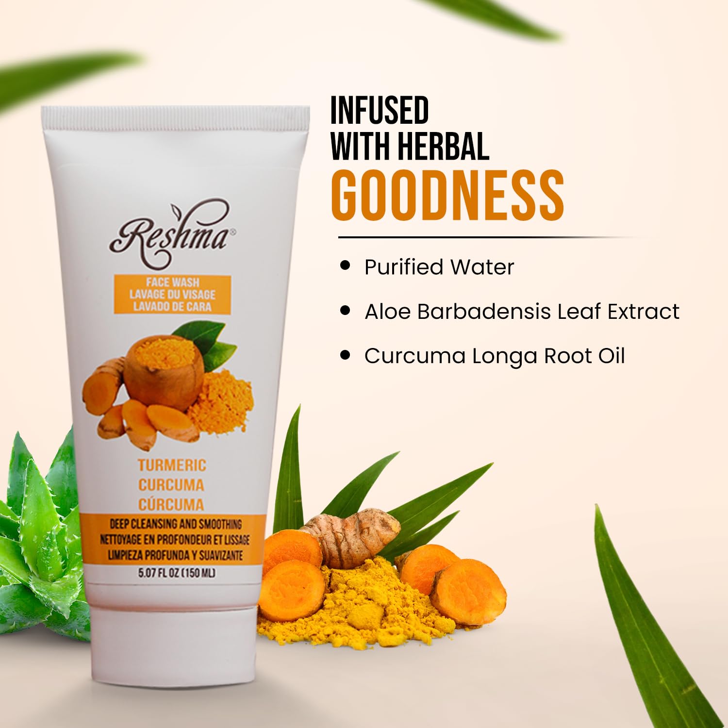 Reshma Beauty label close-up showing directions and cruelty-free claim