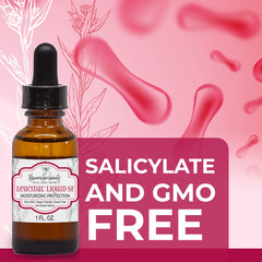 RESURRECTIONbeauty Leucidal Liquid SF label close-up displaying ECOCERT and ingredient info