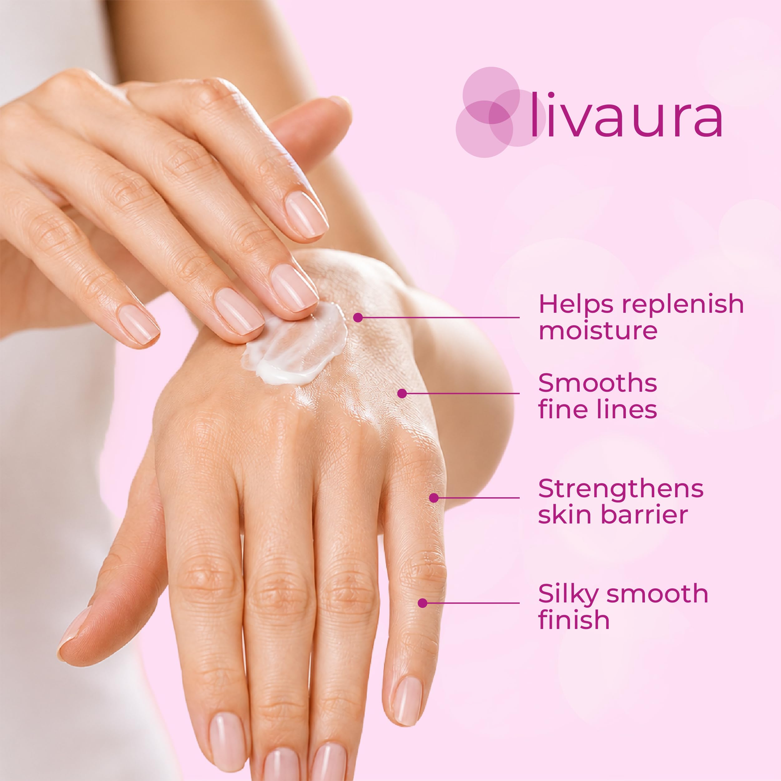 Retinol LIVAURA before and after hands comparison, improves skin texture