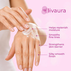 Retinol LIVAURA before and after hands comparison, improves skin texture