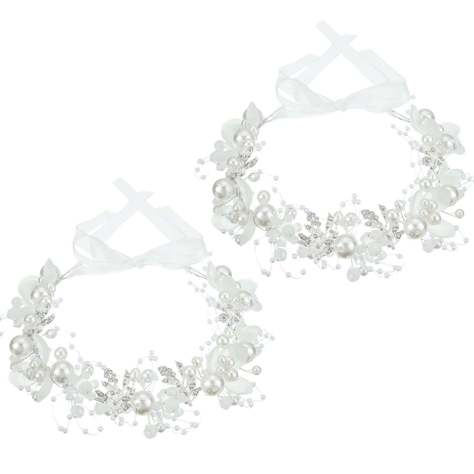 Retrowavy front view showing both silver headbands and their elegant sparkle