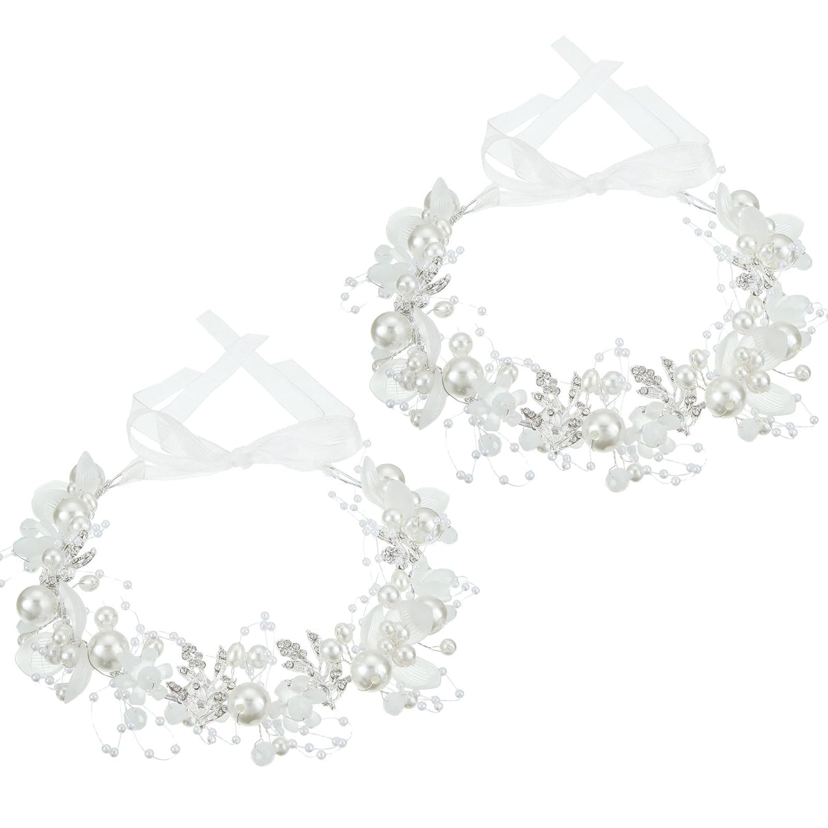 Retrowavy front view showing both silver headbands and their elegant sparkle