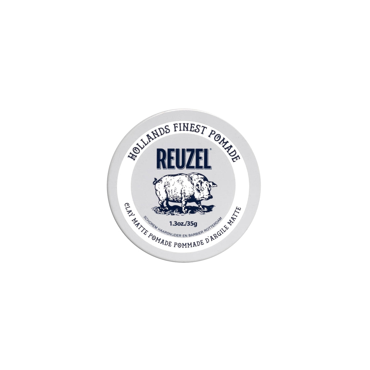 REUZEL front can view showing label and matte finish benefits