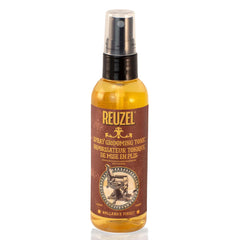REUZEL bottle front view showing label and compact 3.38oz size for easy styling