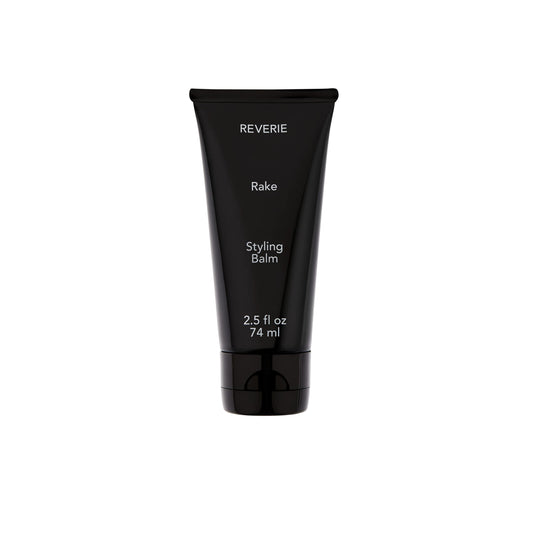 REVERIE front jar of Rake Styling Balm shows packaging and clean formula benefits