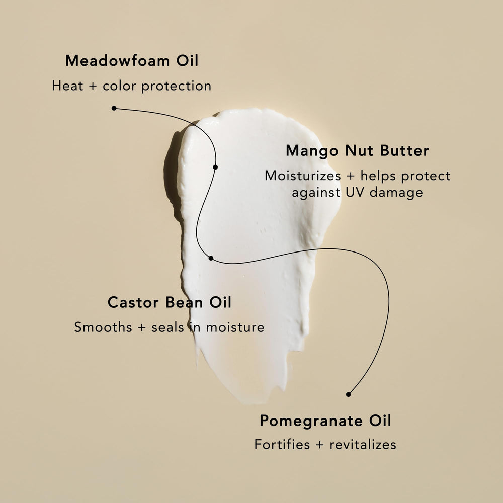 REVERIE open jar with mango nut butter visual highlighting nourishing conditioning