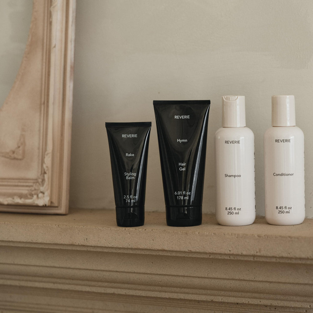 REVERIE label close-up showing ingredient highlights and clean formulation