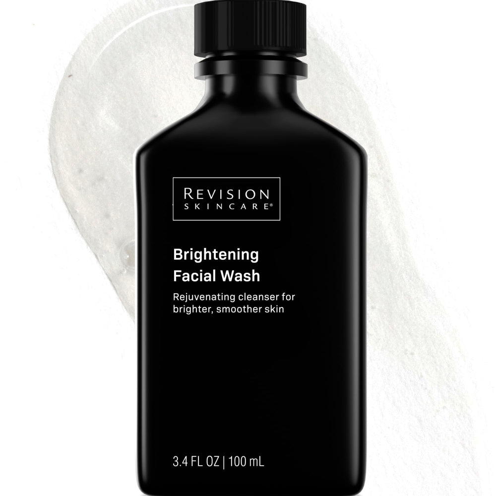 Revision Skincare front view of brightening facial wash showing clean packaging and benefit