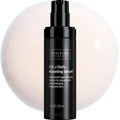 Revision Skincare D·E·J bottle front view showing sleek packaging benefit of professional formula