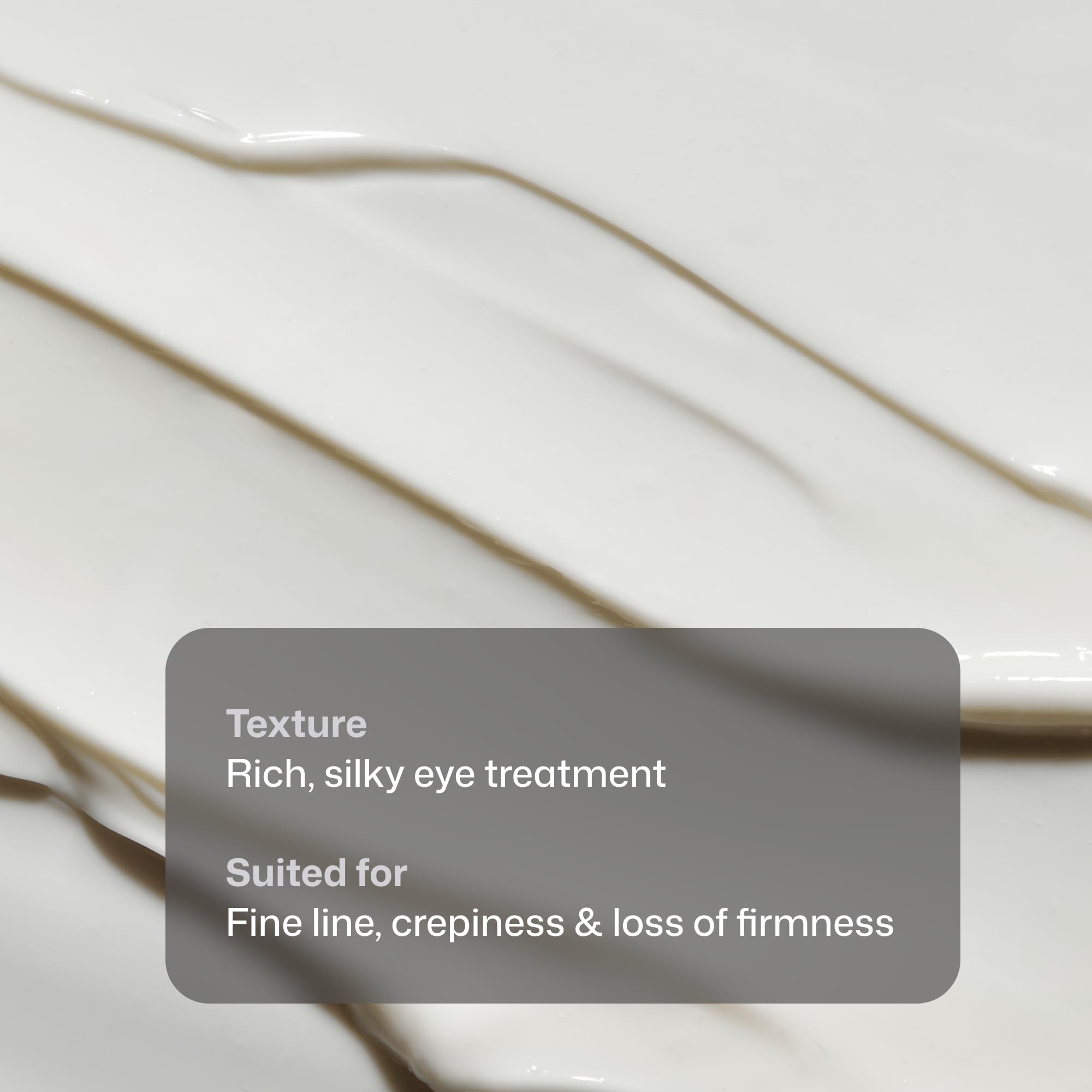 Revision Skincare D·E·J Eye Cream ingredients label close-up showing peptides and hyaluronic acid