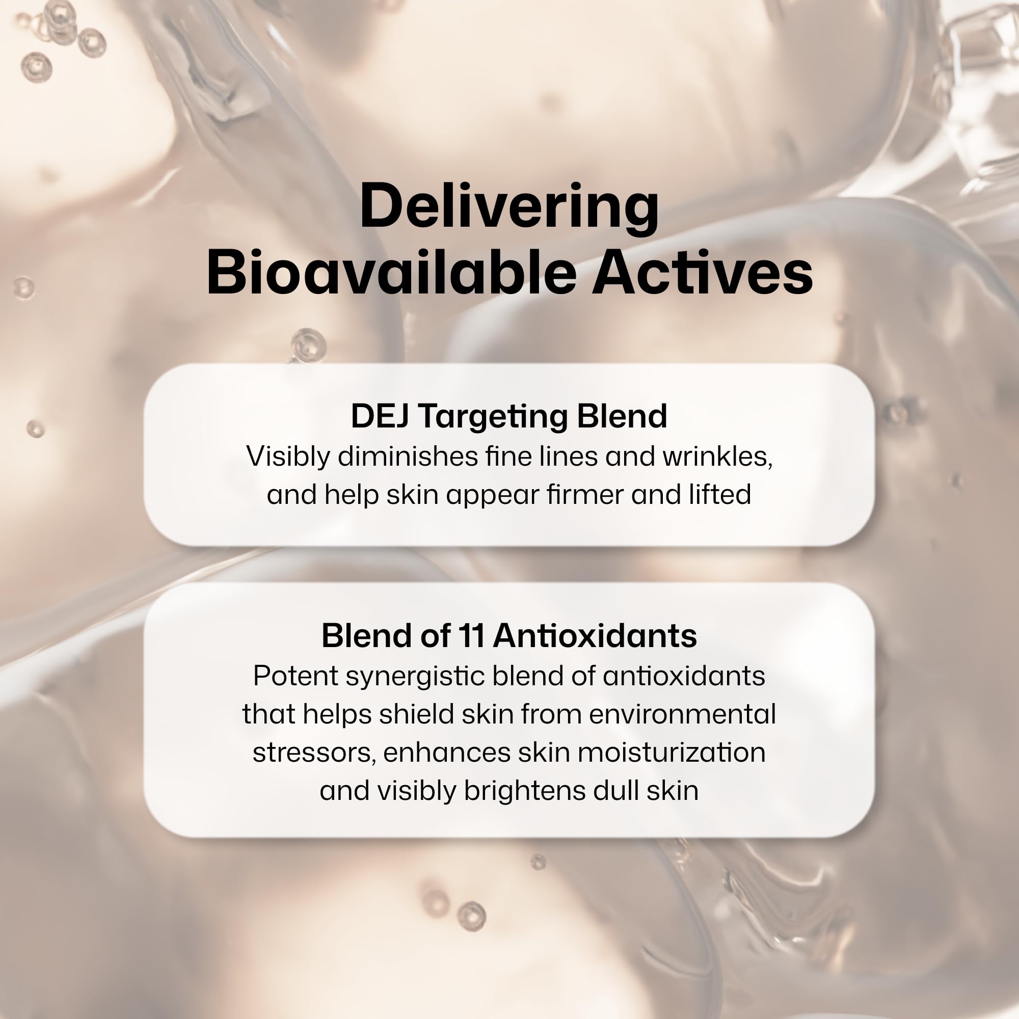 Revision Skincare D·E·J cream applied on hand showing fast absorption benefit