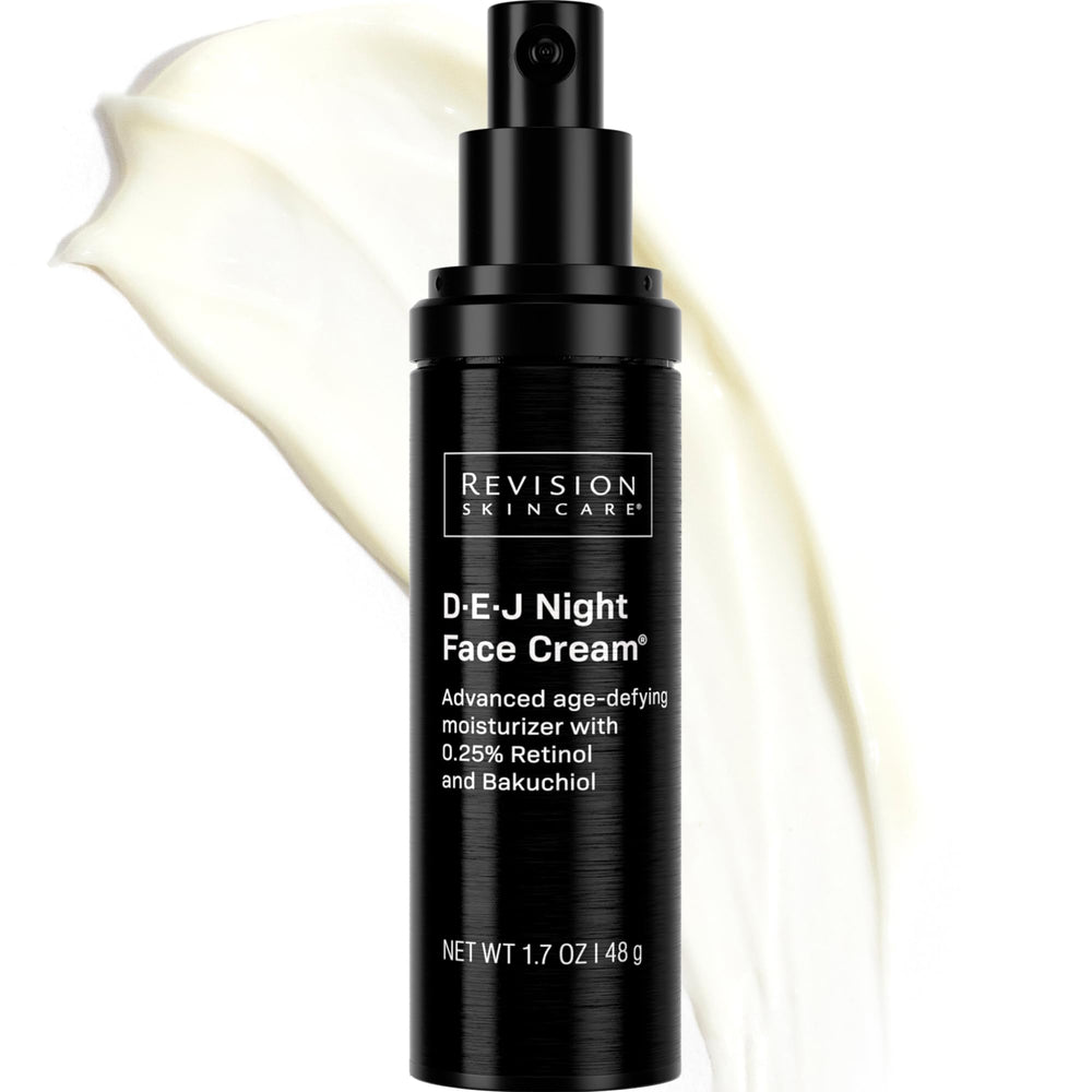 Revision Skincare D·E·J Night Face Cream jar front showing label and premium design