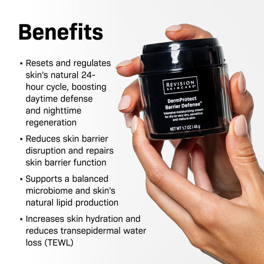 Revision DermProtect cream texture close-up highlighting rich hydration