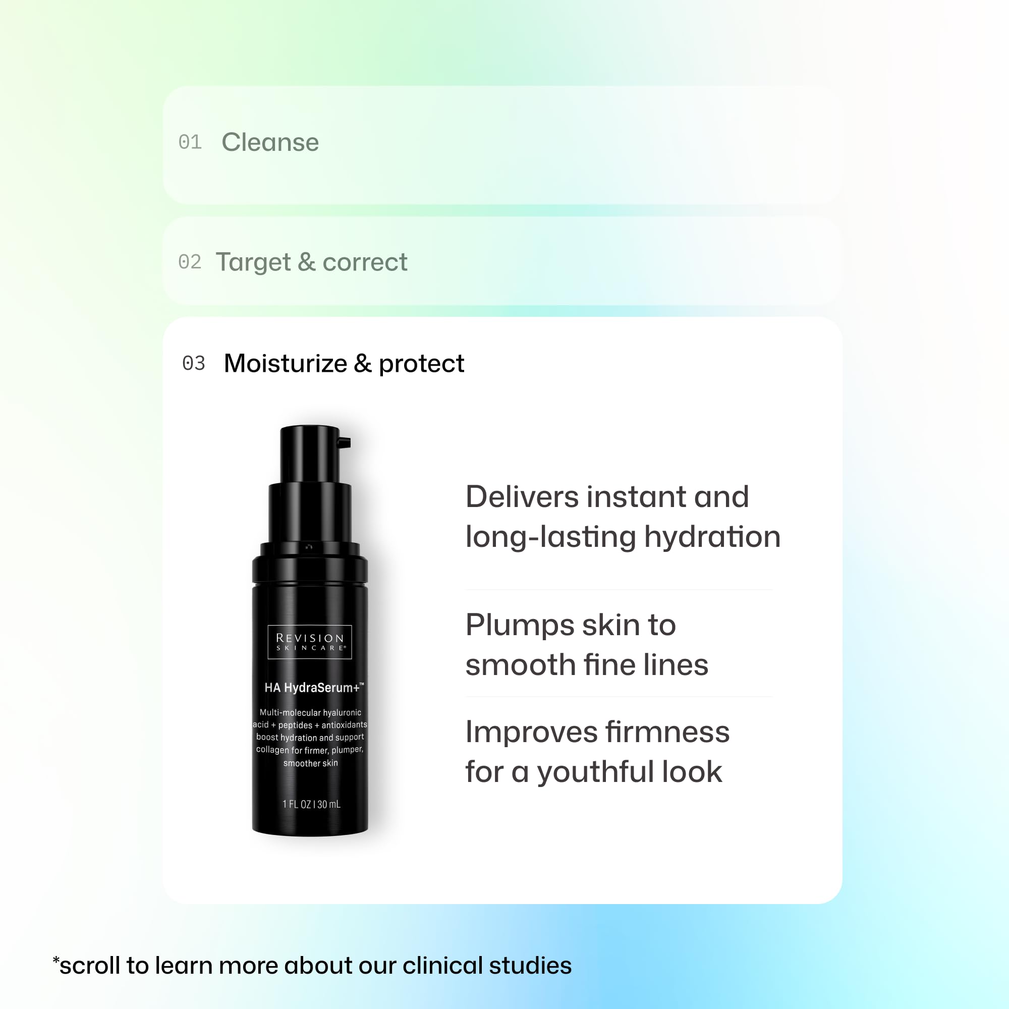 Revision Skincare layered under moisturizer for added hydration