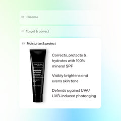 Revision Skincare used in a morning routine showing quick coverage and protection