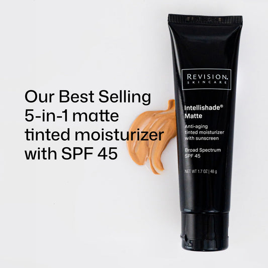 Revision Skincare close-up of silky matte texture demonstrating oil control