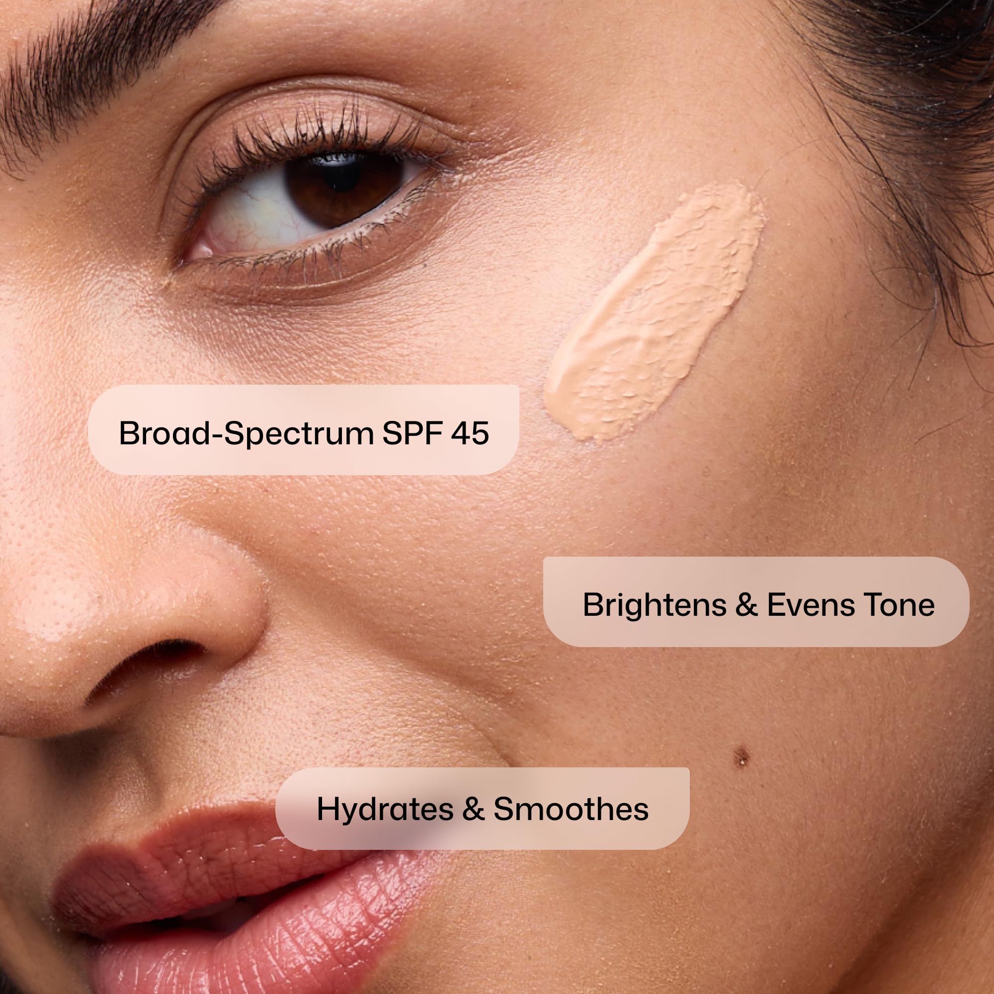 Revision Skincare tint blended on skin demonstrating natural, even coverage