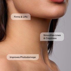 Revision Skincare being applied to neck to visibly lift and hydrate skin