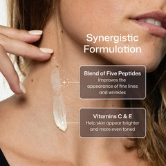 Revision Skincare ingredient label close-up highlighting peptides and antioxidants