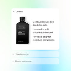 Revision Skincare ingredient label close-up showing papain and papaya extract benefits