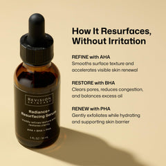 Close-up of serum texture highlighting smooth consistency and gentle exfoliation