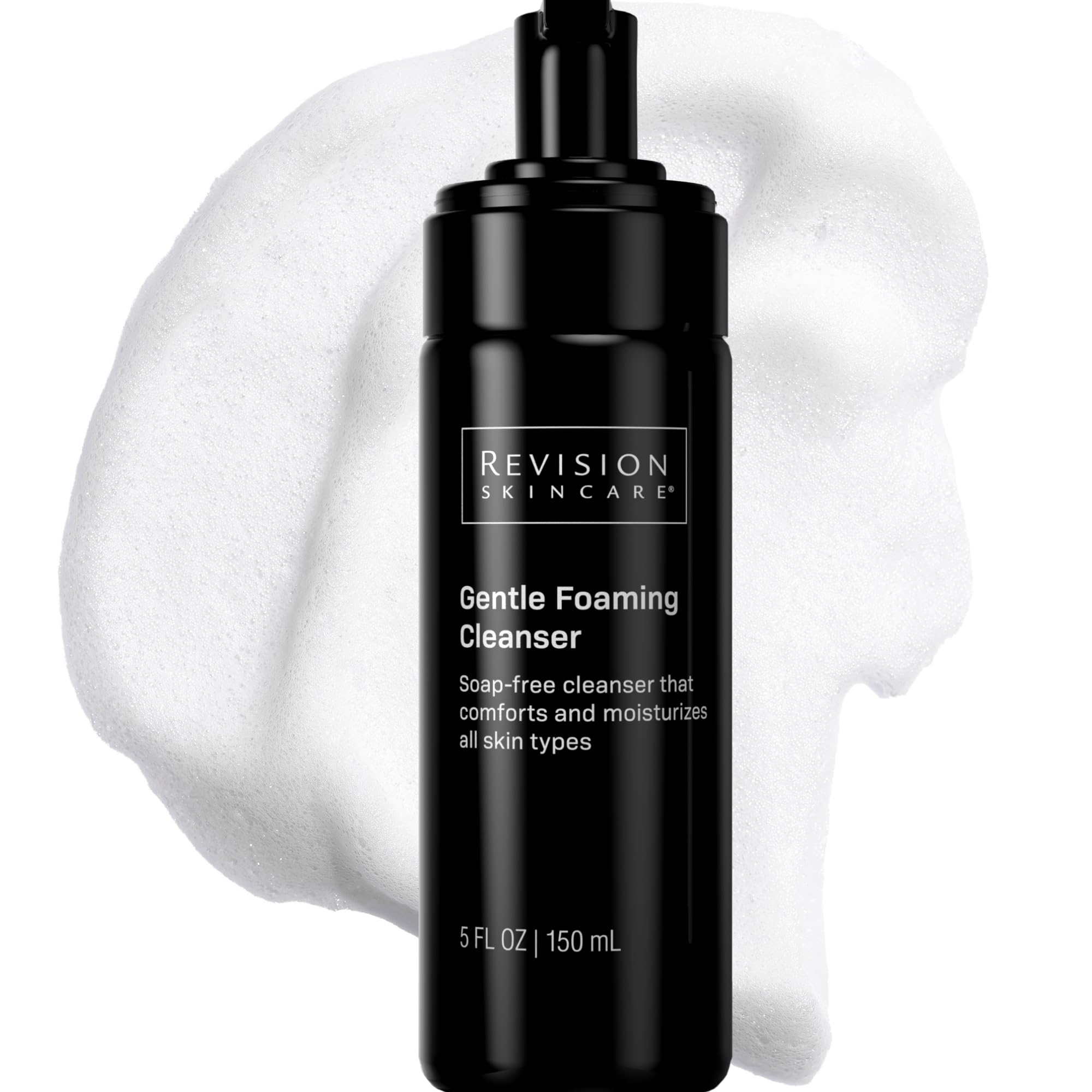Revision Skincare front bottle view showing clean packaging and benefit of gentle cleansing
