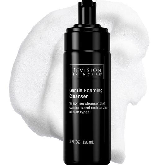 Revision Skincare front bottle view showing clean packaging and benefit of gentle cleansing