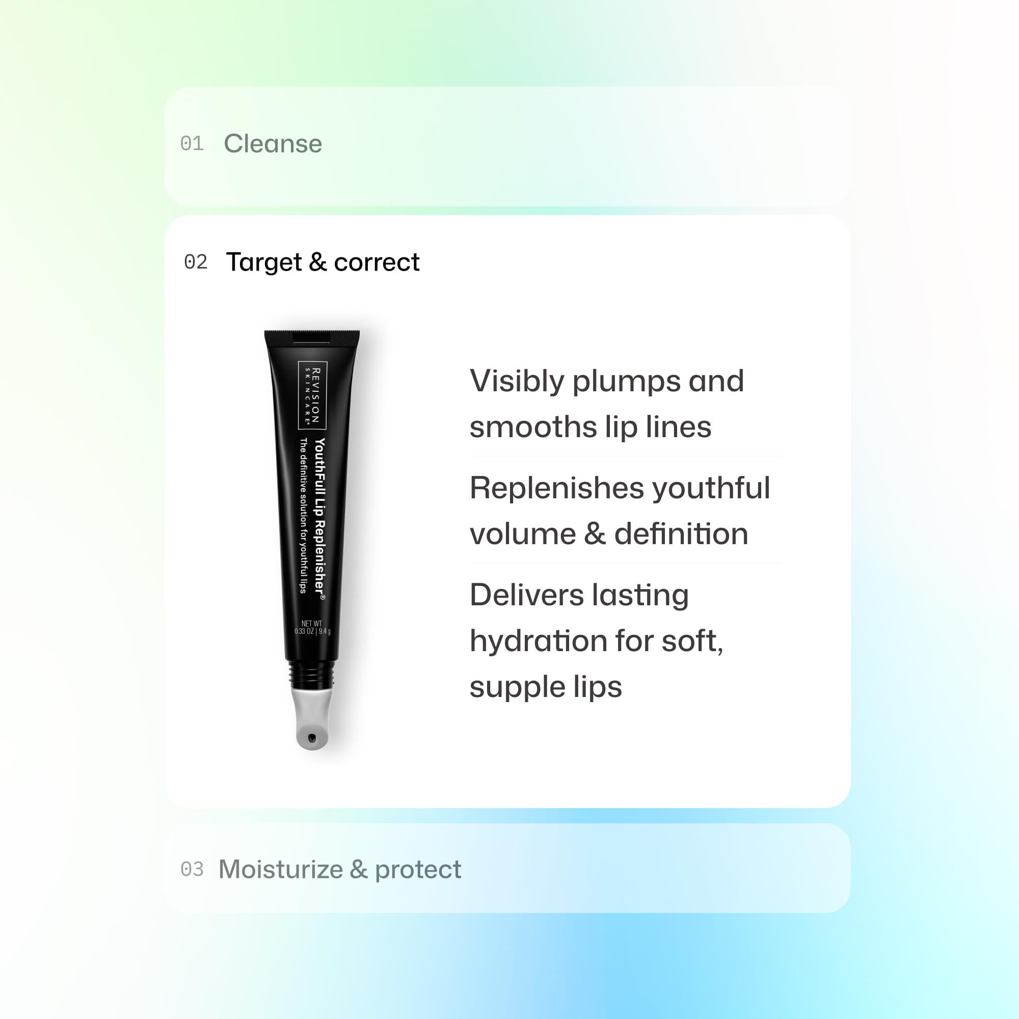 Revision Skincare product label listing peptides and vitamins for antioxidant benefit
