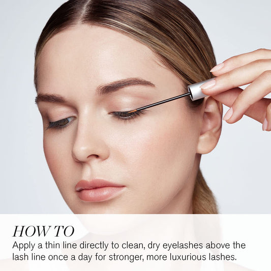 RevitaLash close-up applicator delivering precise serum for stronger lashes