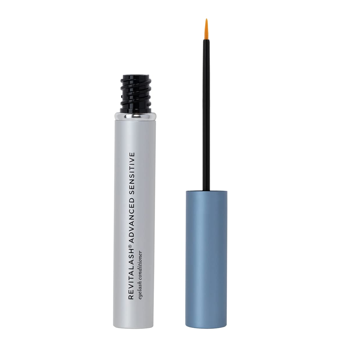 RevitaLash front packaging showing compact 2.0 mL tube, clear gentle formula benefit