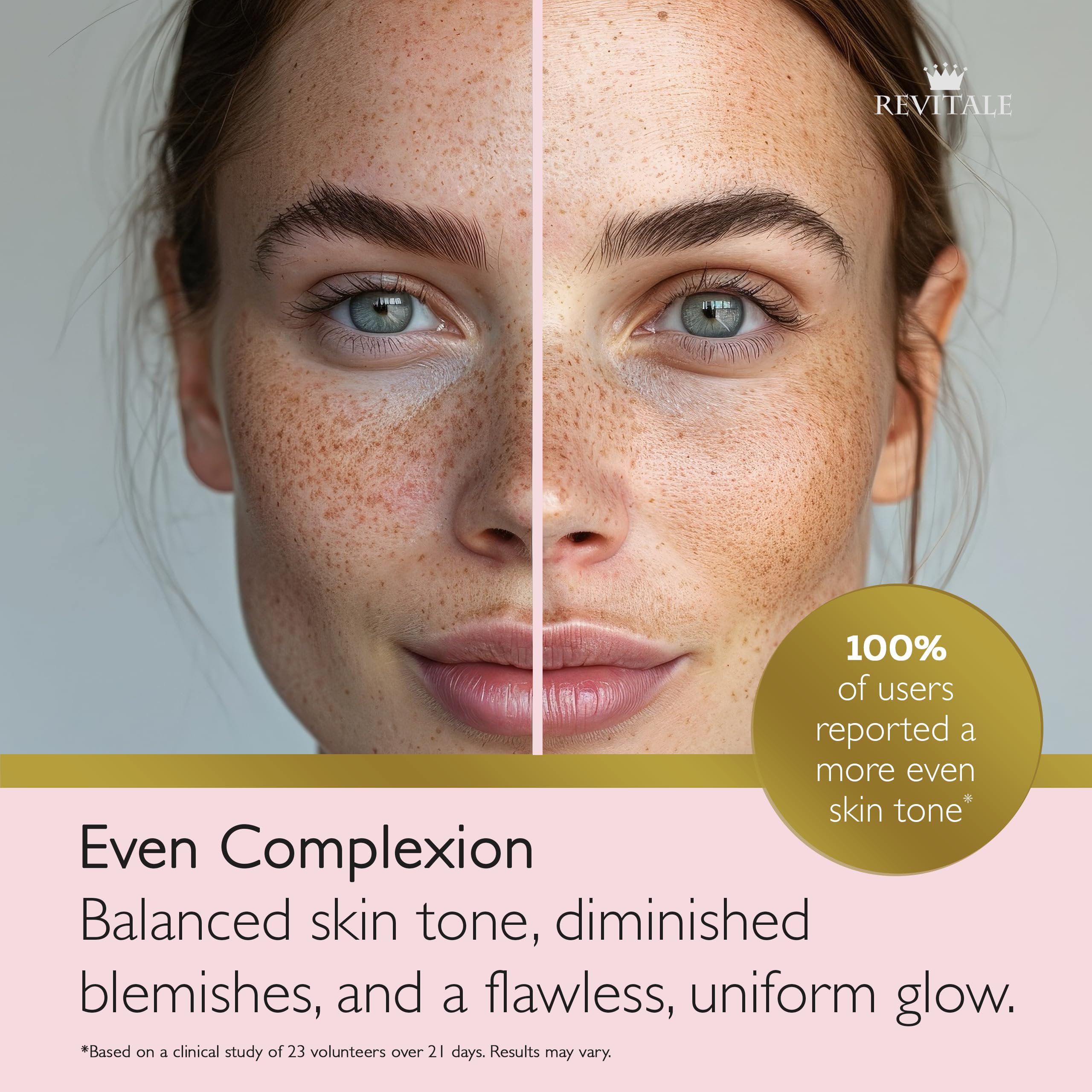 REVITALE being applied to arm showing visible smoothing benefit and even coverage