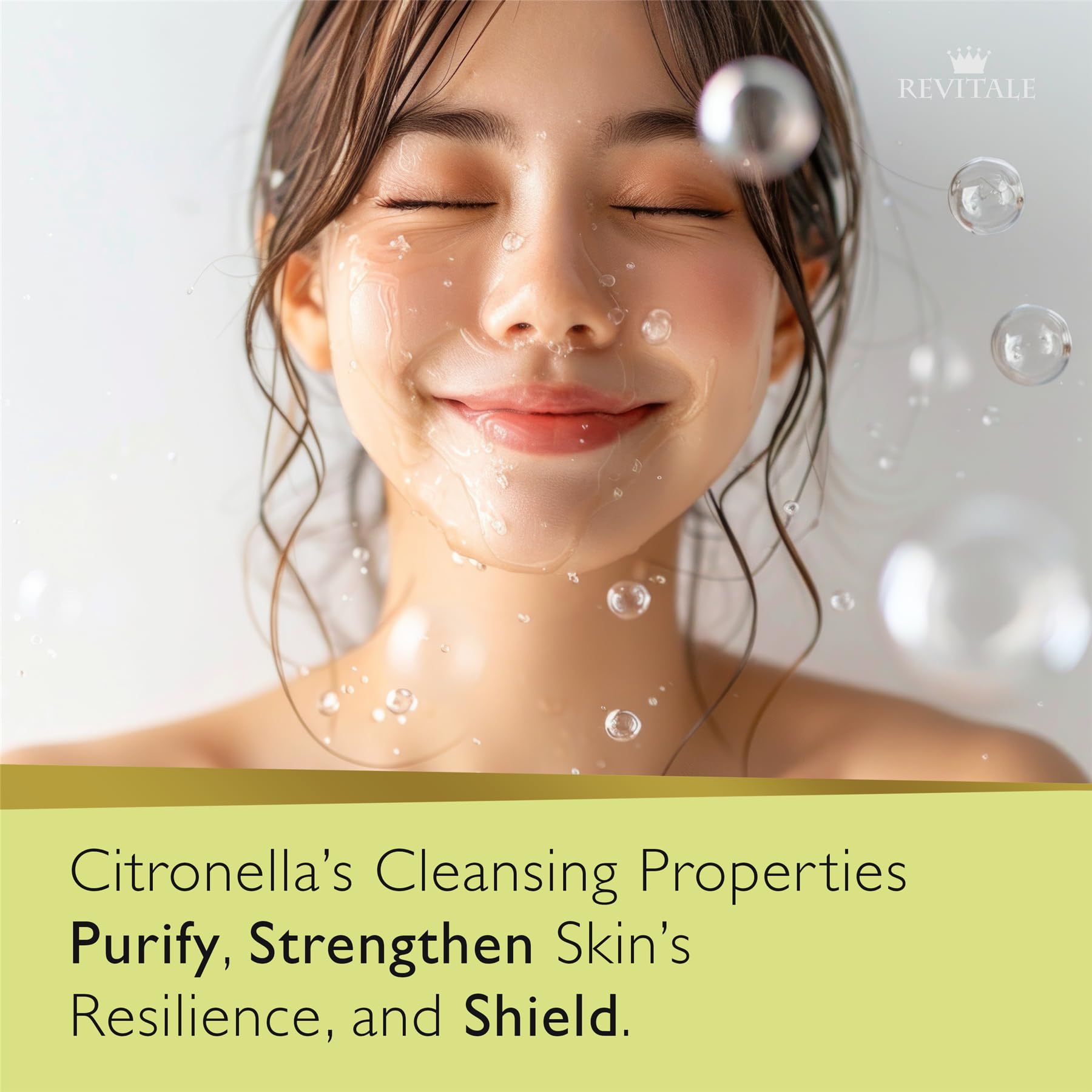 REVITALE soap close-up texture highlighting gentle cleansing action