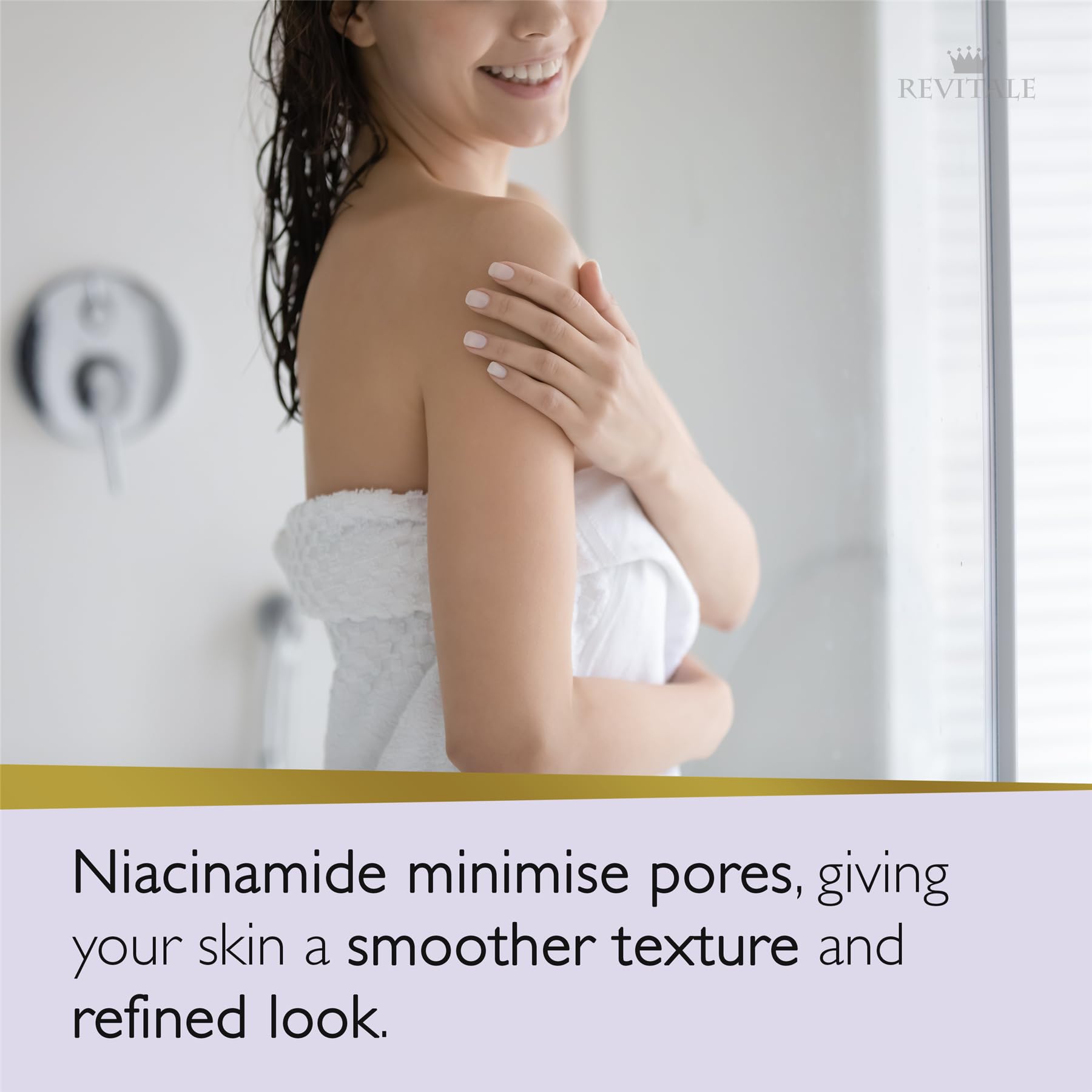 REVITALE label detail displaying azelaic acid, niacinamide and botanical extracts