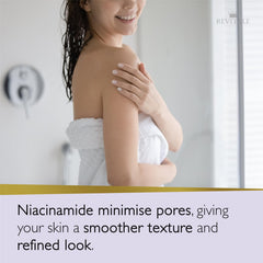 REVITALE label detail displaying azelaic acid, niacinamide and botanical extracts
