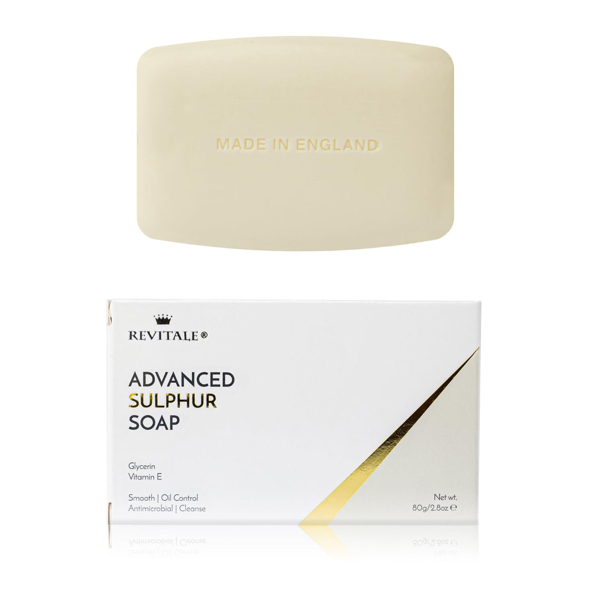 REVITALE front packaging showing cleansing bar and benefits