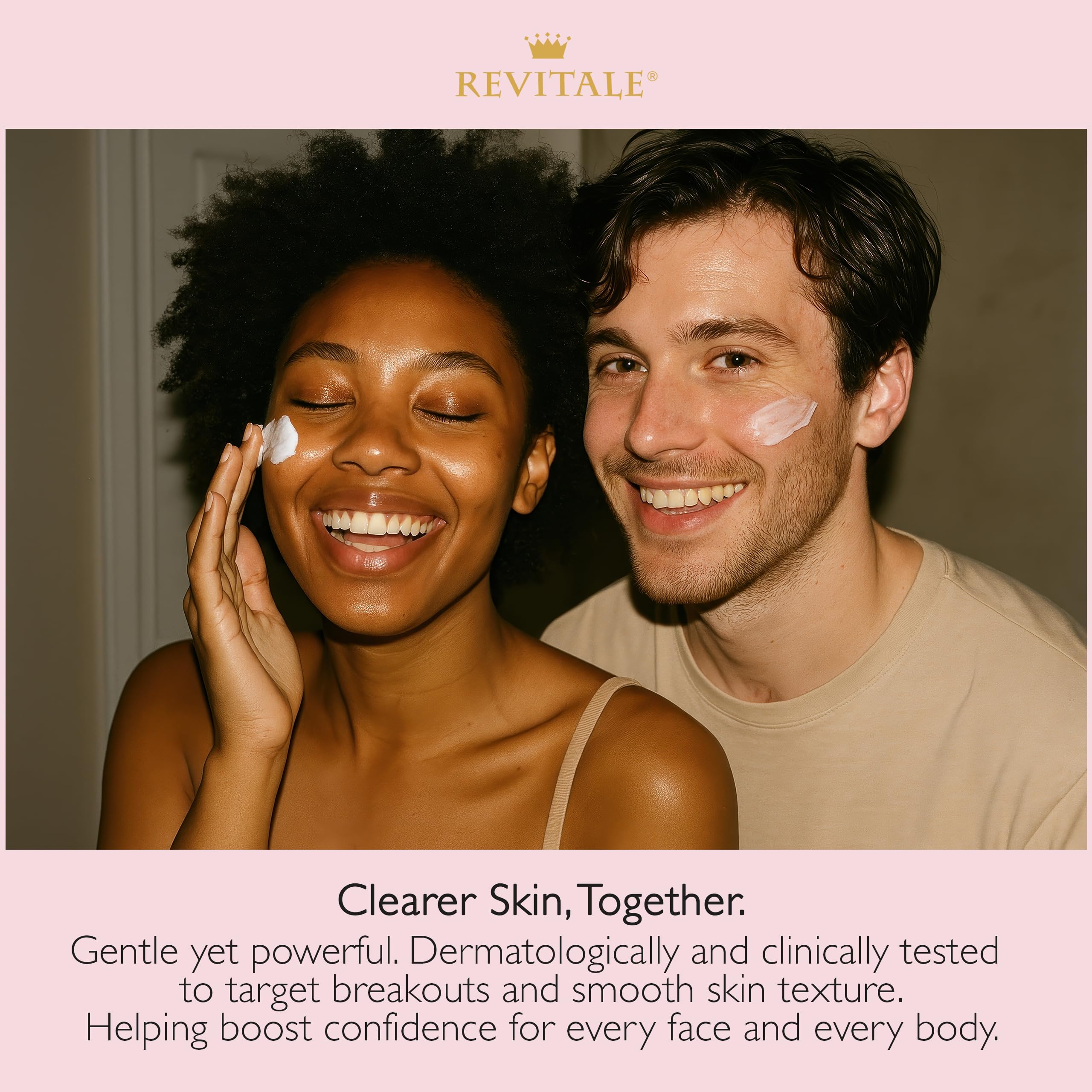 REVITALE product label close-up highlighting salicylic acid and multiuse benefits