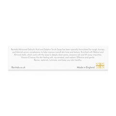 REVITALE packaging back with ingredient list and dermatologically tested note