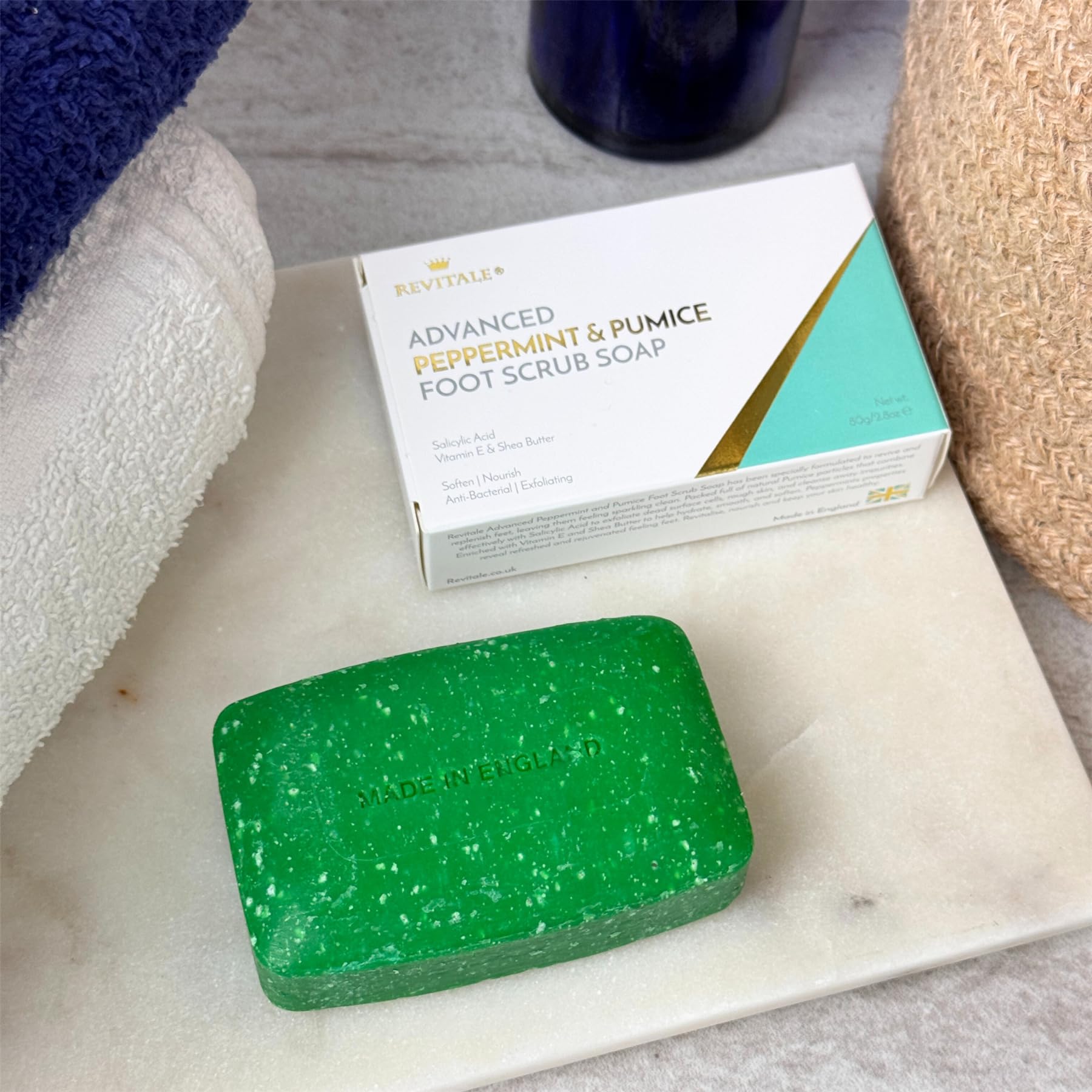 REVITALE soap placed in shower setting for everyday use